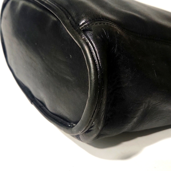 Vintage Coach Slim Black Leather Duffle Tote Shoulder Bag 9060 - Picture 14 of 16